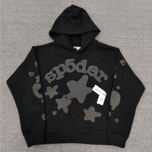 Sp5der Black Hoodie Sweater